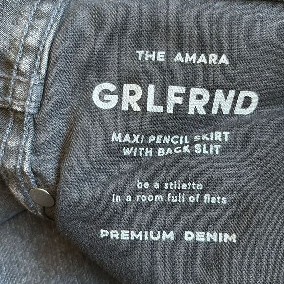 GRLFRND Denim The Amara Maxi Pencil Jean Skirt Back Slit Washed Black Revolve 29 - Picture 7 of 10